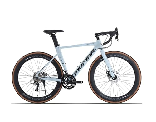 Dazzix新登場ロードバイクドロップハンドル 14/16/18速 700*28cエアロロードバイク アルミニウム合金フレームディスクブレーキ前後クイックリリース搭載 ライザーバー アルミニウム合金ロードペダル (16速,ブルー)