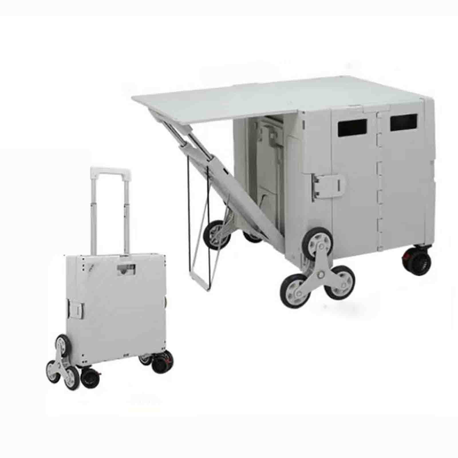 Carrello della spesa pieghevole multifunzione, carrello da supermercato con scatola portaoggetti, portatile per esterni, per generi alimentari, viaggi e campeggio