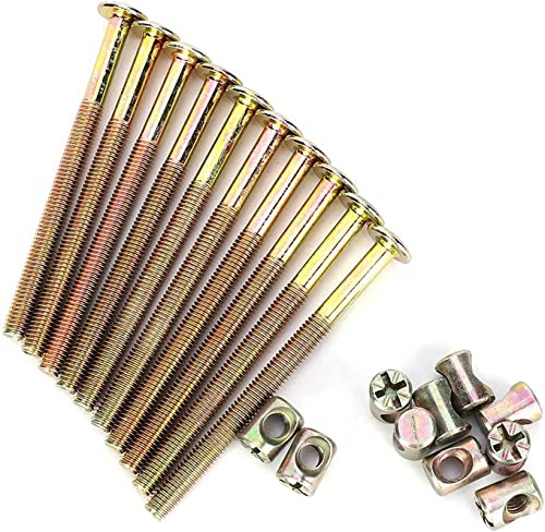 10 PCS M6*65mm Furniture Bolt Nut Set Zinc Plated Hex Socket Screw With L Type Wrench for Furniture Cots Beds Crib and Chairs (M6*65mm) - Image 2