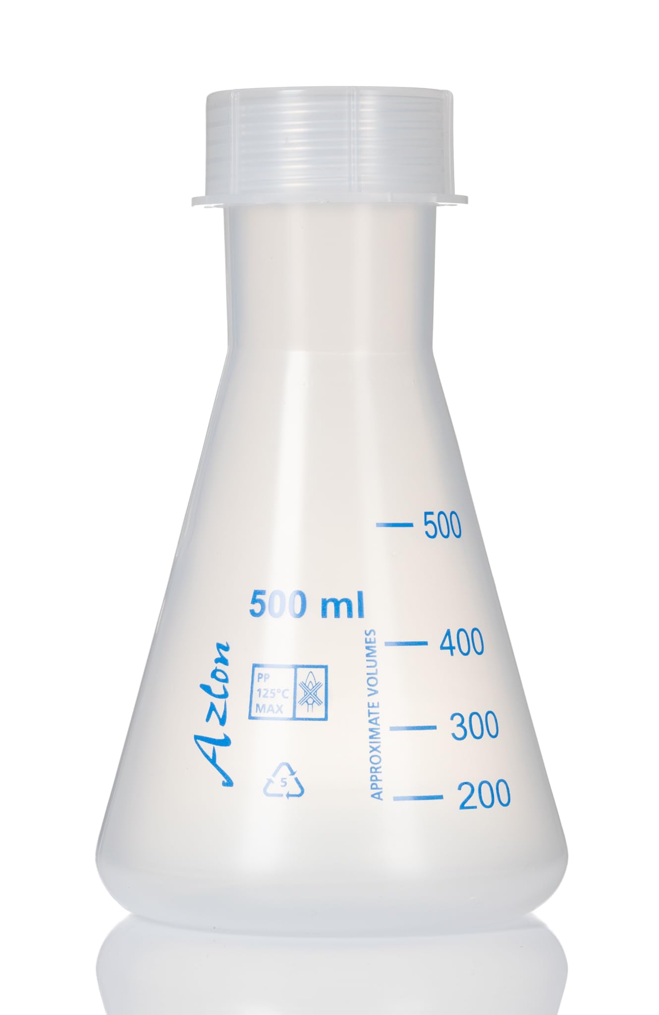 RS PRO Laborflasche Erlenmeyerkolben PP 100ml Skala Weithalsig