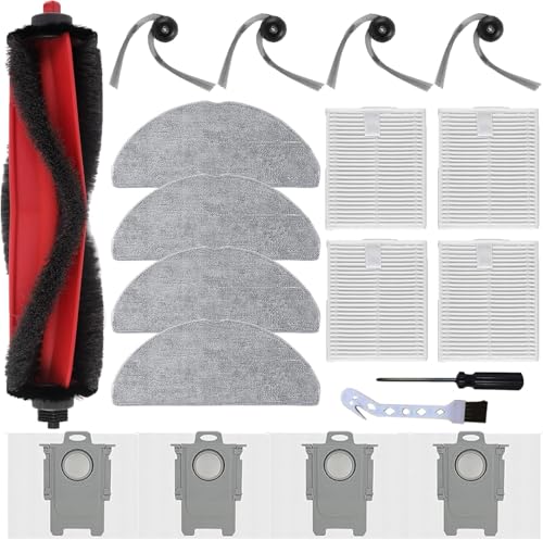 Image of Replacement Parts for Roborock Q7 M5 /Q7 M5+ /Q7 L5 /Q7 L5+ Robot Vacuum Kit, 1 Main Brush, 4 Side Brush, 4 Hepa Filter, 4 Mop Pads, 4 Dust Bags, 1 Cleaning Tool, 1 Screwdriver