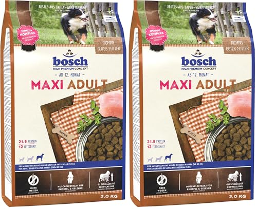 Bosch HPC Maxi Adult | Hundetrockenfutter für ausgewachsene Hunde großer Rassen (ab 25 kg) | 1 x 3 kg (Packung mit 2)