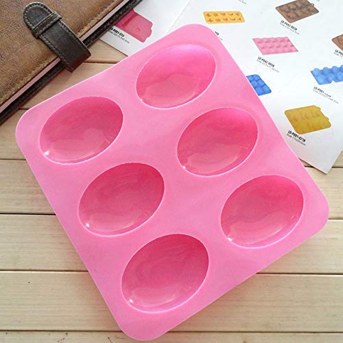 6 Cavity Silicone Oval Shape Easter Mould for Soaps Chocolate Jelly Desserts All Purpose Baking Mould(Multi Colour)