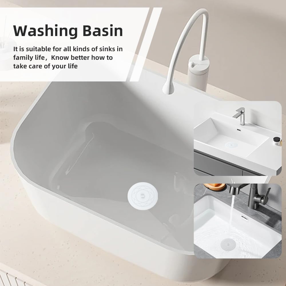 Tapón para bañera, 2 unidades, tapón de drenaje de bañera, tapón de drenaje de silicona grande de 6 pulgadas, tapón de pelo, cubierta de succión plana para accesorios de cocina, baño y lavandería