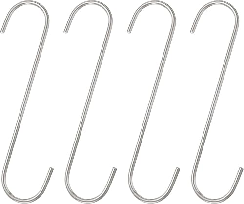 Miniatura 14 de HARFINGTON 4 ganchos largos en S de 4 pulgadas de metal extra largos en forma de S, ganchos para colgar en forma de S de acero de manganeso alto,