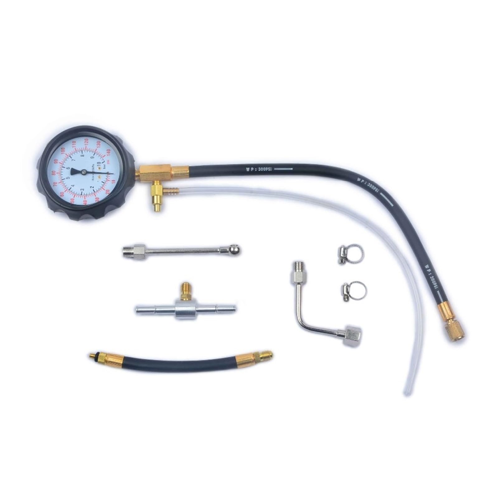 0-140PSI Pompa Wtryskowa Paliwa Tester Wtryskiwaczy Zestaw Mierników Ciśnienia Automatyczne Narzędzia Diagnostyczne Do Samochodów Osobowych I Ciężarowych Precyzyjne Monitorowanie