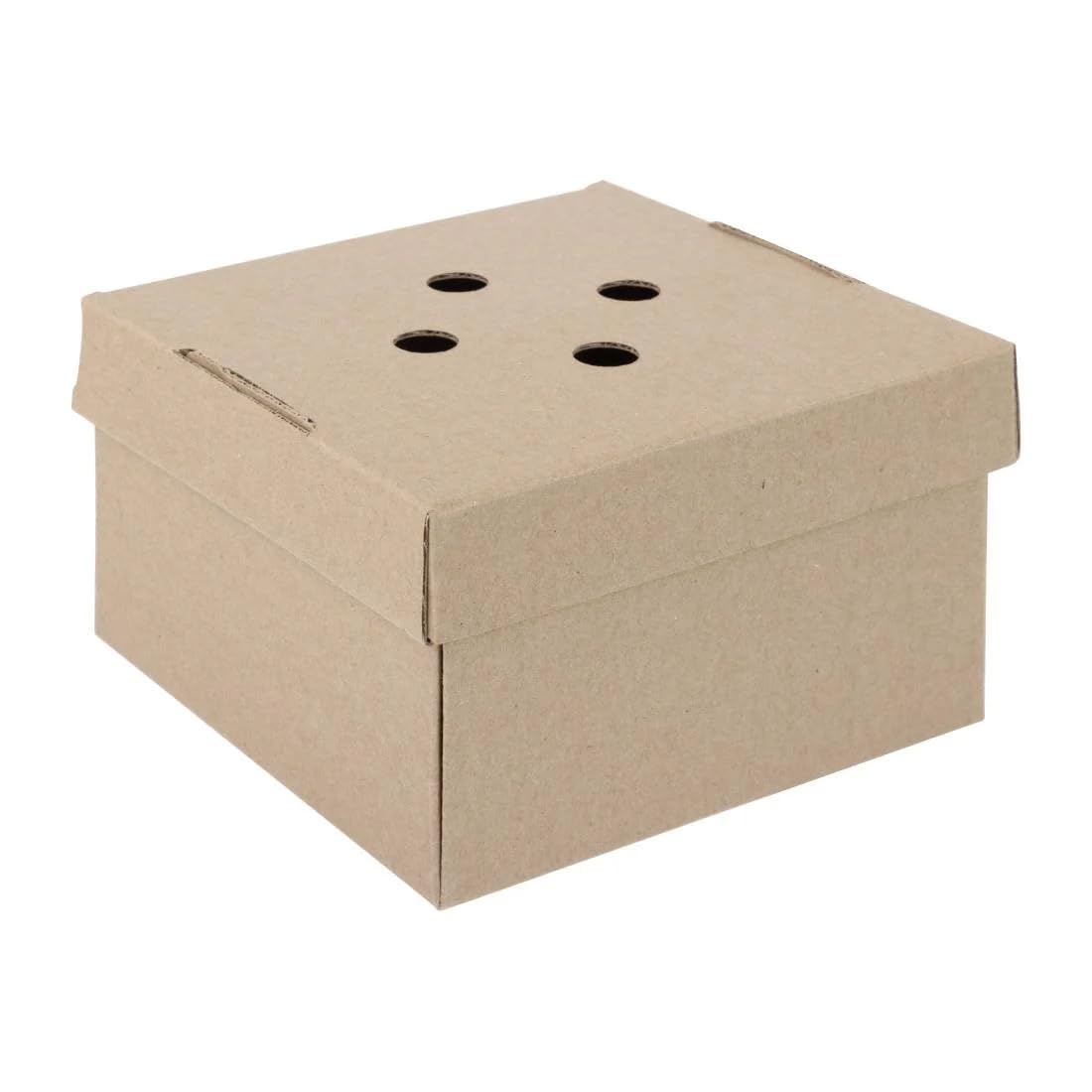 Delisupplies Kraft Gourmet Small Burger Box, 12.2X12.2x10.2cm, Biodegradable Cardboard, Pack Of 100