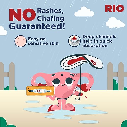 Image of RIO Cottony Soft Sanitary Pads for women, XL size, 28 Pads, Rash-Free For Sensitive Skin, Wide Back, Sturdy Wings | 230mm for teenage girls