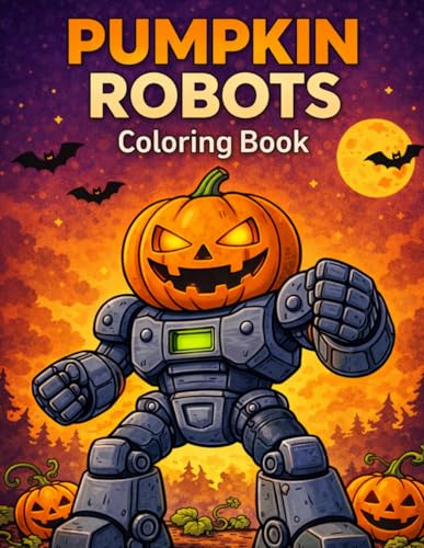 Pumpkin Robots Coloring Book: Halloween Jack-O’-Lanterns Fused with Futuristic Machines for Kids, Teens, and Adults: A Spooky Sci-Fi Coloring Adventure with 50 Unique Pumpkin Mech Illustrations image 2