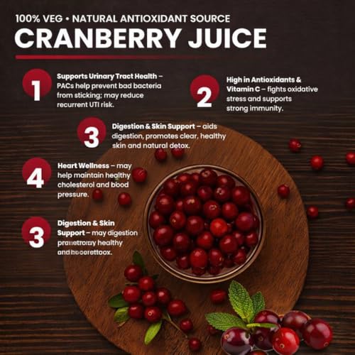 Image of Cranberry Juice Without Added Sugar for UTI, PCOD (Concentrate) 500ml inch