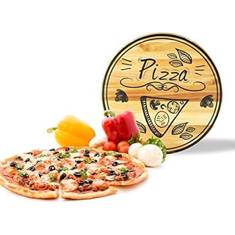 Sendez Acacia Wood Pizza Turntable, 30 cm Cover
