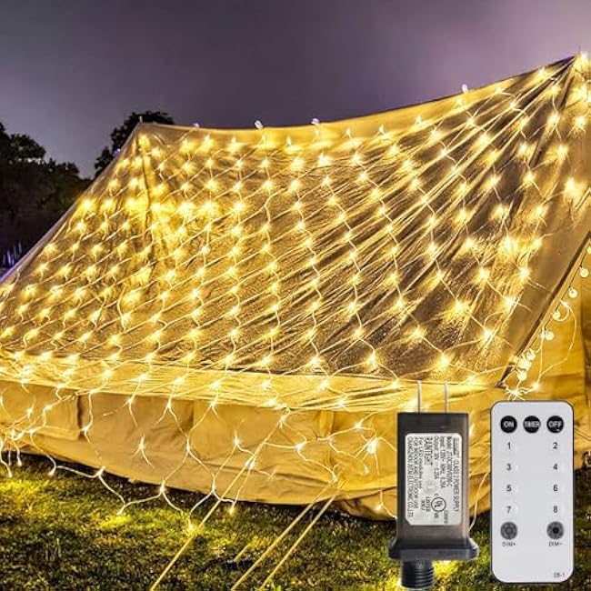 ZAIYW 660 LED Net Lights Outdoor Mesh Lights, 20Ft x 13Ft Large Christmas Net Lights Plug in with Remote Control Timer for Bushes Xmas Shrubs Wall Wedding Tree Decor (Warm White)