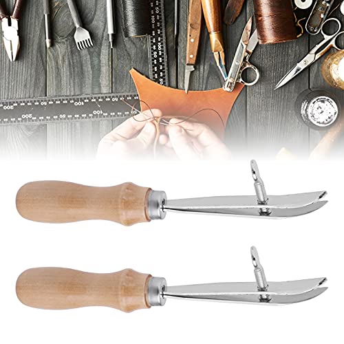 Ferramentas de couro, aço durável Parafusos ajustáveis ​​Cabo de madeira de pinho Vincador de couro
