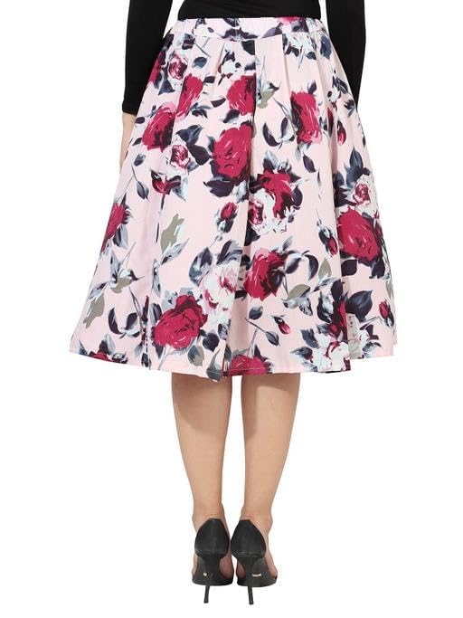 Mannatdiva Trendy Women Knee-Length Printed Skirt Stylish Silhouette Modern Design Ideal for Office and Casual Multi 7 26-picture-32