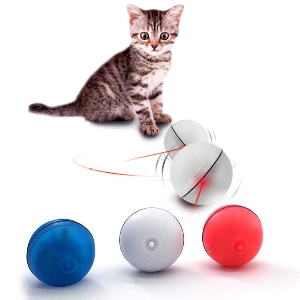 lineEUbeaInteractive Cat Toy Ball,Pet Electric Smart Rolling Cat Toy Ball LED Light Cat Supplies Funny Cat Toy Ball