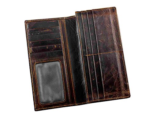 Mens Long Crocodile Head Motorcycle Punk Leather Wallet With a Biker Chain L734