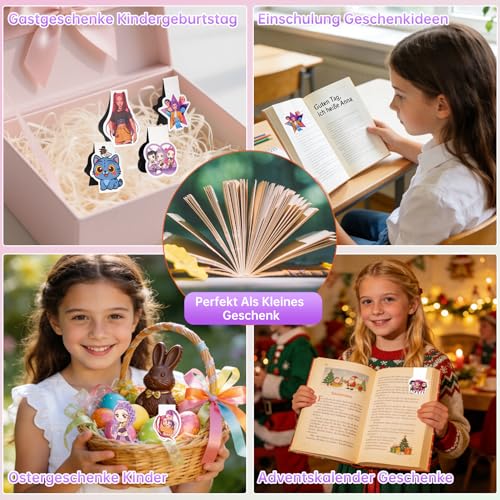 Huntrix Magnetische Lesezeichen Set, 12pcs Demon-Hunters Magnet Bookmarks Lesezubehör für Teenager und Mädchen zum Schulanfang, Anime Party Mitgebsel Kleine Geschenke für Lehrer & Schüler Einschulung