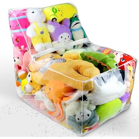 Clear Stuffed Animal Bean Bag Storage Chair Cover