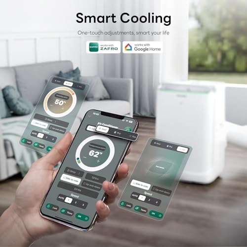 Image of ZAFRO Smart Inverter Portable Air Conditioners, 14000 BTU (10000 BTU SACC) Dual Hose Portable AC Unit with Energy Saving /Ultra Quiet(42dB 2026) /Drainage-free Cool /APP /Remote for Multi-Scenario Use