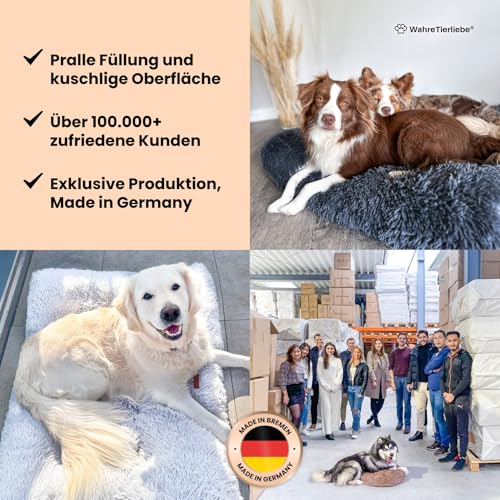 Wahre Tierliebe Premium Hundekissen Fluffy - Weiche Schlafstätte für deinen Vierbeiner - Leicht zu reinigen - Perfekt für Zuhause und unterwegs, hundebett, hundematte, hundebett waschbar