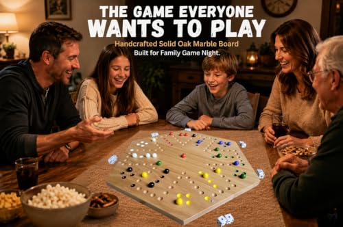 20 Inch Solid Oak Double-Sided Marble/Wahoo Board Game miniatura 2