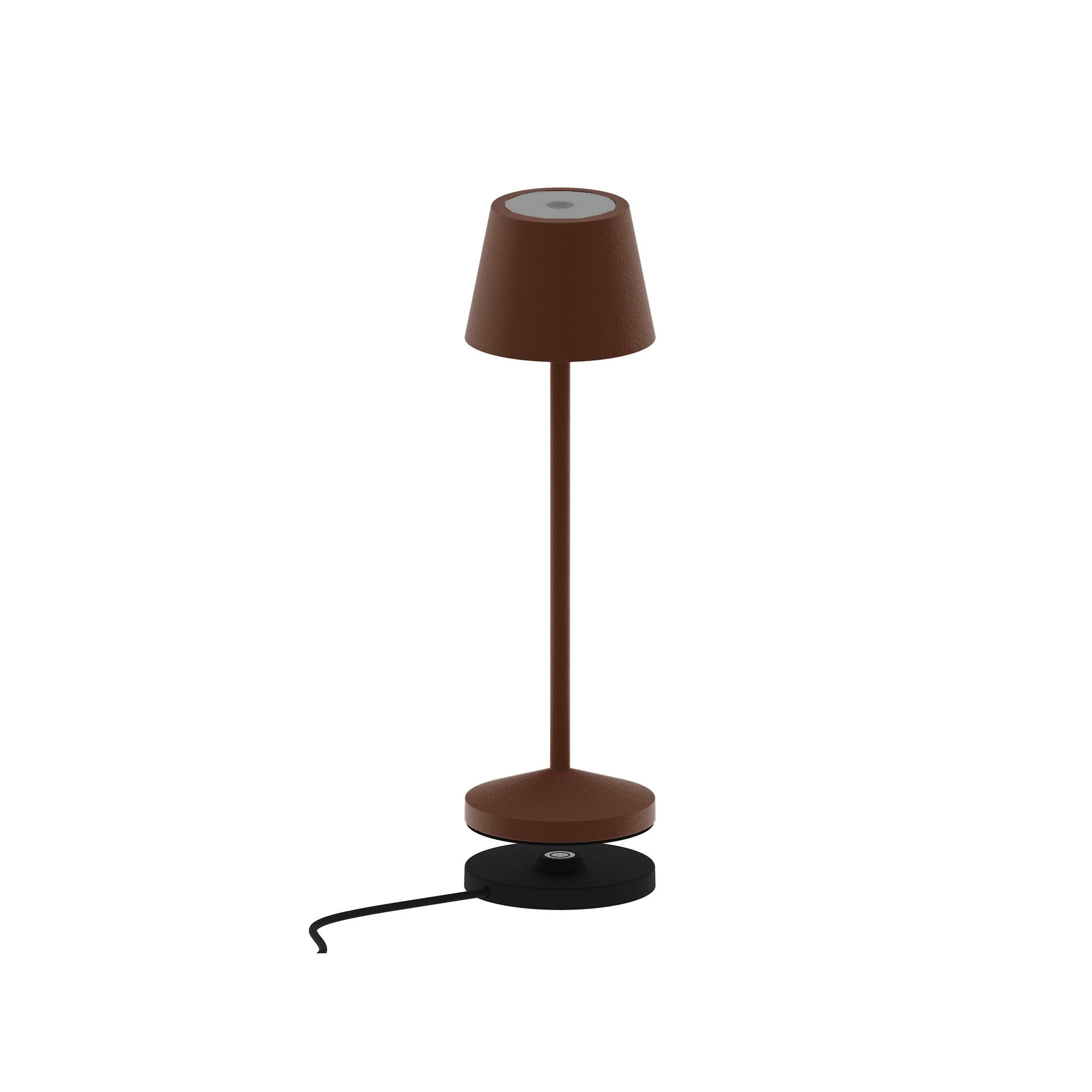 Lumisky Lámpara de mesa inalámbrica LED blanca cálida regulable EMILY H25cm, marrón vintage