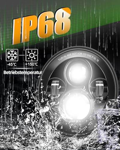 CO LIGHT 1pc 7 Zoll Motorrad LED Scheinwerfer, rund, mit Fern-/Abblendlicht, für Motorräder