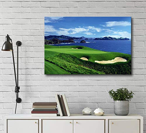 Amemny Large Wall Decor For Living Rooms Golf Course Landscape Painting Canvas Print Blue Sky And The Sea Landscape Wall Artwork Hd Prints For Home With Framed Stretched Ready To Hang(36''Wx24''H) #TOP4