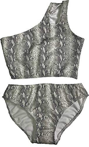 Image of Cheryl Creations Kids Girl's Black Cute & Comfortable Two Piece One Shoulder Bathing Suit Bikini | Swimsuit