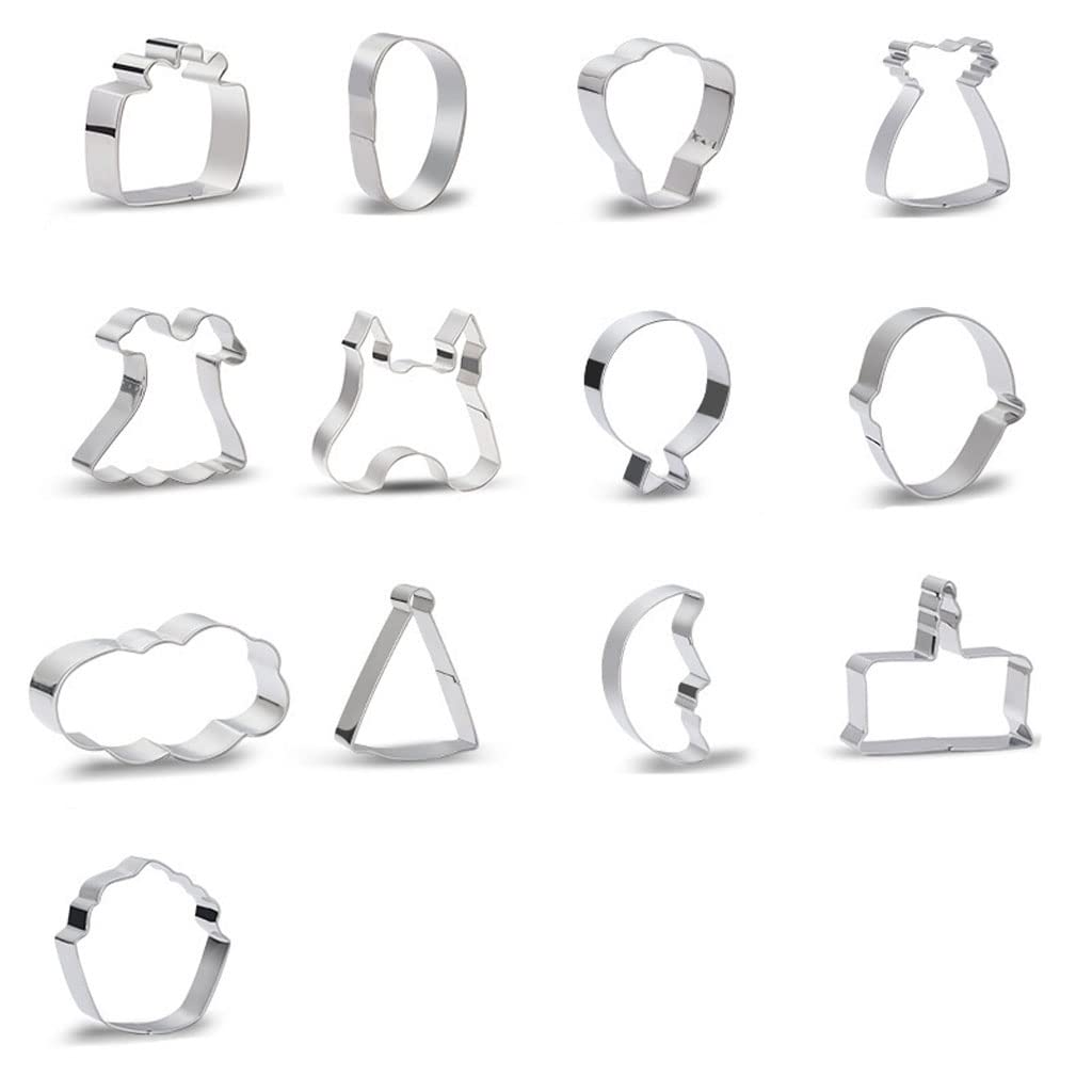Tsophreniq 13 Pack Baby Series Cookie Cutter Dessert and Fondant Biscuit Stainless Steel Baking Tools Stainless Steel Molds
