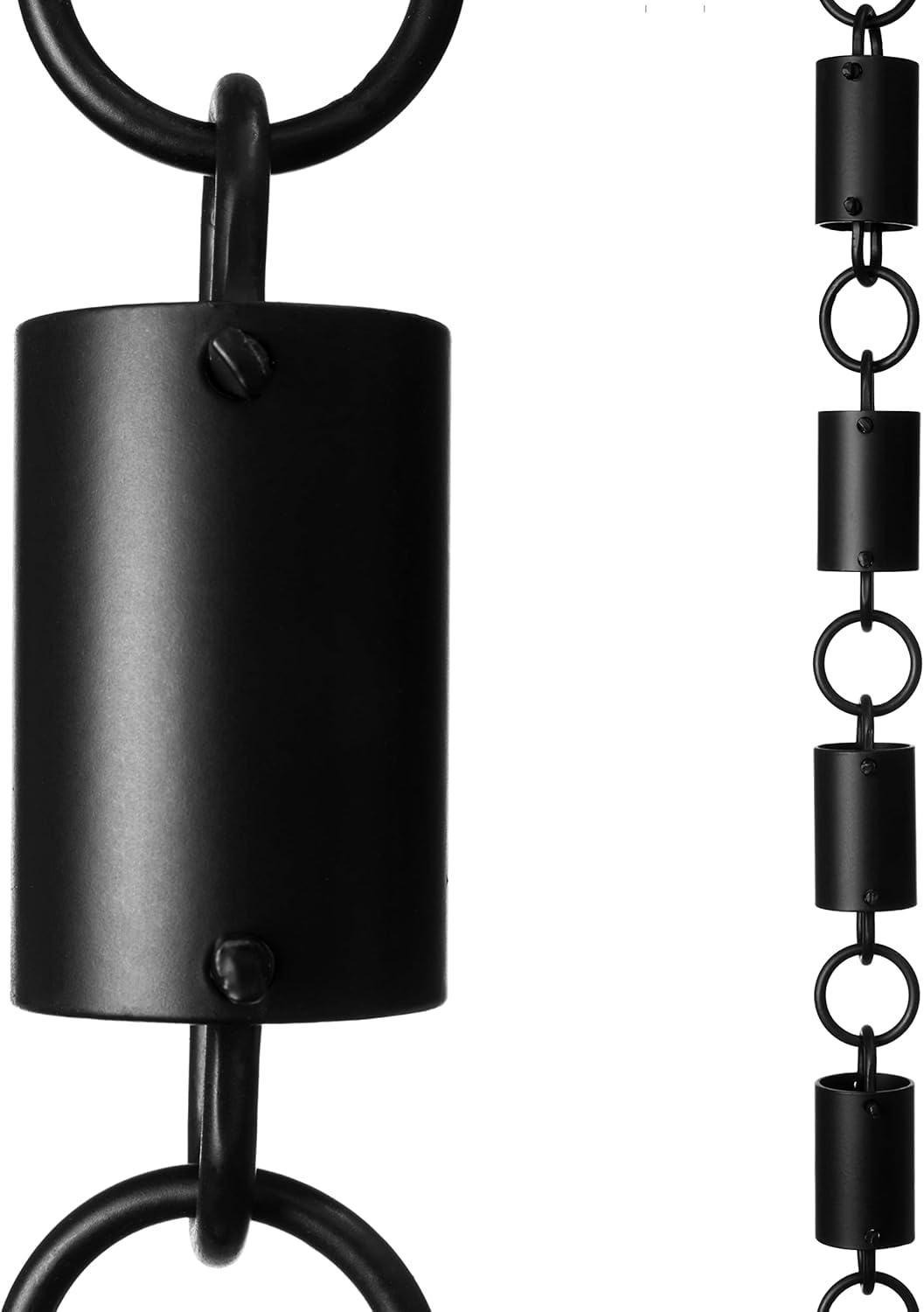 Monarch Rain Chains 18108 Chaîne de Pluie cylindrique en Aluminium, Longueur de 2,6 m, Tuyau de Descente de Rechange pour gouttières, revêtement en Poudre Noire