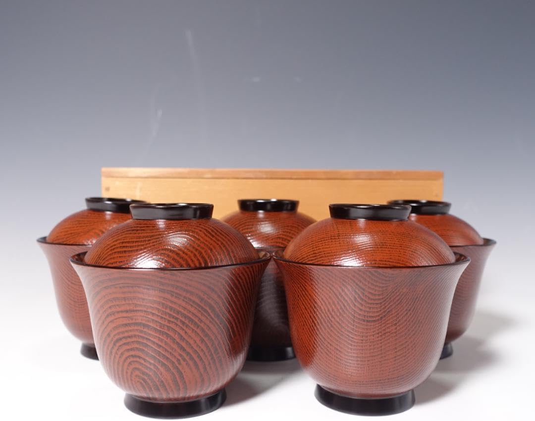 飛騨春慶塗 隅切 四方膳 吸物膳5客 木製漆器 飛騨春慶塗 - 飛騨