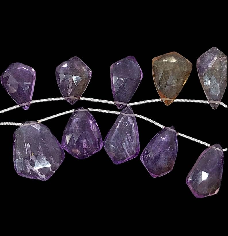Perles à facettes en améthyste naturelle pour réussir vos bijoux faits main