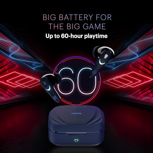 Image of Noise Buds Combat X In-Ear Truly Wireless Gaming Earbuds with 40ms Low Latency, 60H of Playtime, Spatial Audio, RGB Lights,Instacharge(10 min=180 min),10mm Driver, BT v5.3(Thunder Blue)