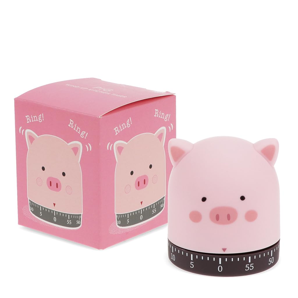 Rex London Pink Wind-Up Kitchen Timer - Pig