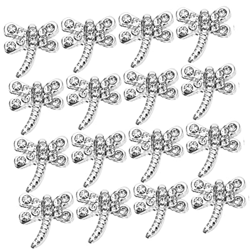 WOFASHPURET 20pcs Women's Nail Charms Dragonflies Nail Art Stickers Rhinestones Charms for DIY Manicure