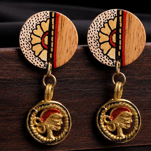 Image of Handcrafted Bohemian & Tribal Earrings for Women - Ethnic Brass, Floral & Festival-Inspired Statement Designs in Drop, Dangle, Hoop & Stud Styles