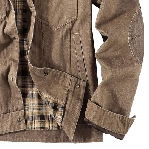 Chaqueta vaquera de trabajo resistente y abrigo con botones a presión 6
