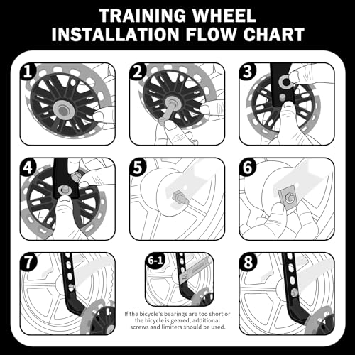 Image of HAWENS Bike Training Wheels Mute Flash Wheels with Adjustable Bicycle Stabilizer Mounted Kit Compatible for 12 14 16 18 20 inch Single Speed Bike