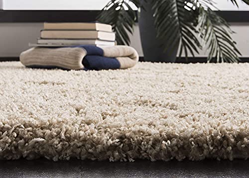 Image of CD Carpet Anti Slip Shaggy Fluffy Fur Rugs and Carpet for Living Room Bedroom Kids Room Plain Circle Carpets for Home with 2 Inch Thickness (Color Cream Beige Size 4x4 Feet Round)