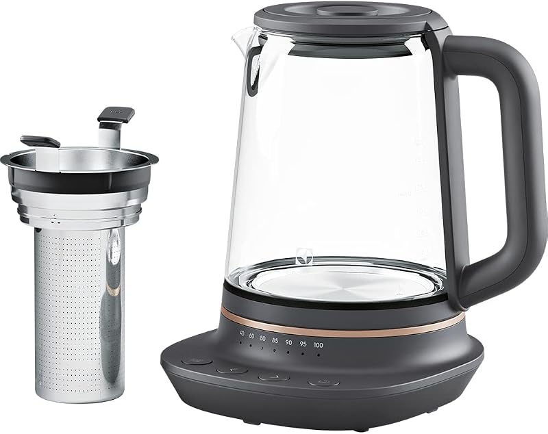 Electrolux E7GK1-8BP Explore 7 Cam Kettle | 1.7L Kapasite, Demlik Sepeti, Ayarlanabilir Sıcaklık, Sıcak Tutma, Cam Gövde | Çay, Kahve ve Sıcak İçecekler İçin
