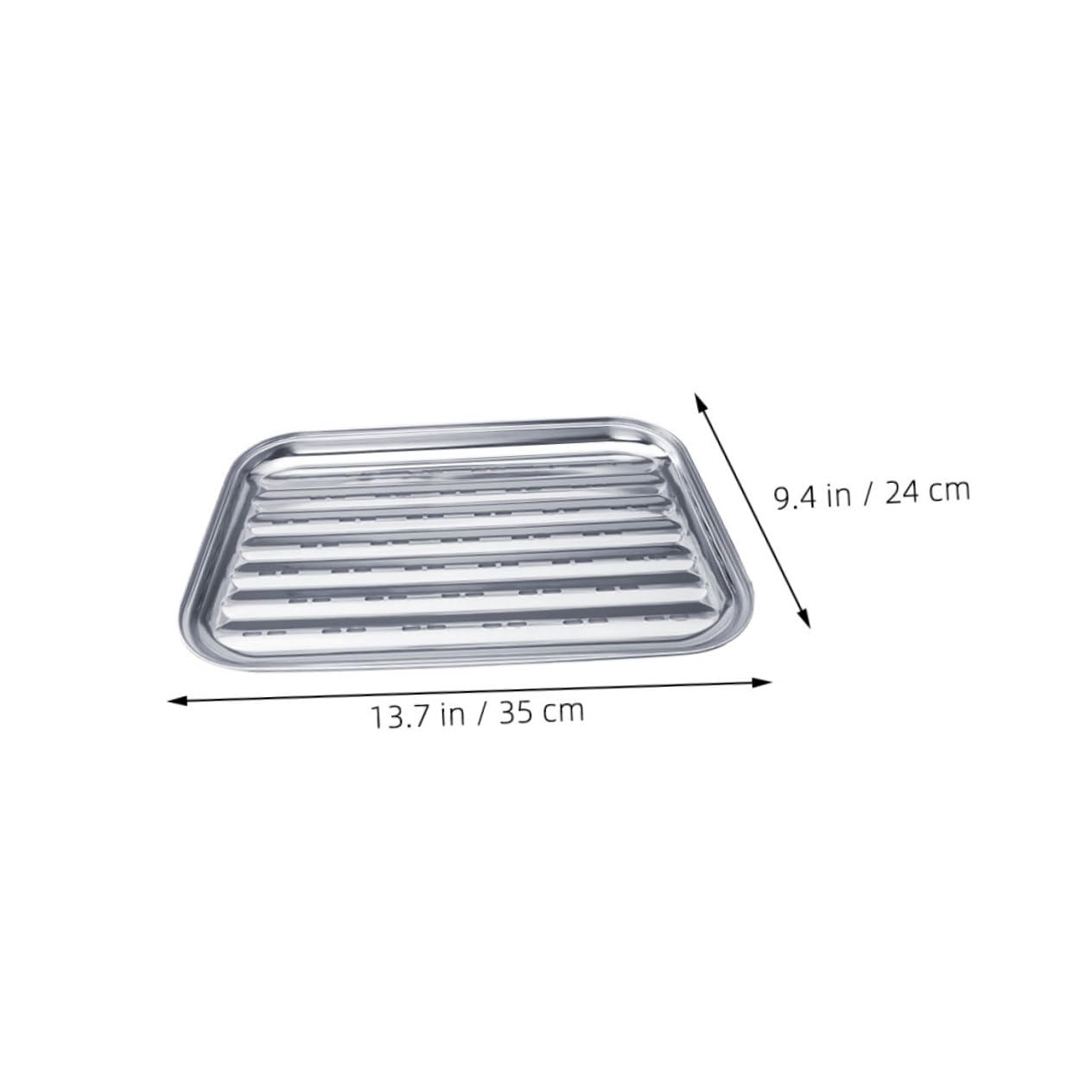 BESPORTBLE 1 Set Grill Plate Grill Prep Trays Barbecue Plate Grilling Prep Trays Tools Food Serving Plate Camping Cookware Grill Serving Tray Portable Baking Pan Tray Stainless Steel