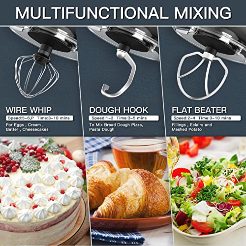 Buy PHISINIC Stand Mixer, 5.8QT 660W Electric Kitchen Mixer, 6Speed