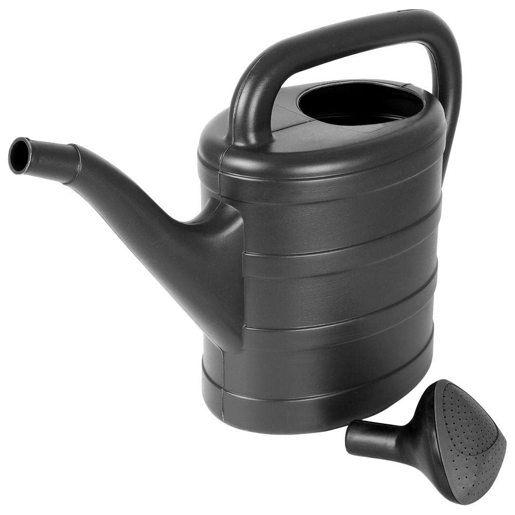 Garden Watering Can Classic Design with Strainer Measuring Division for Watering Spraying Plants Light Dark Grey 5 L