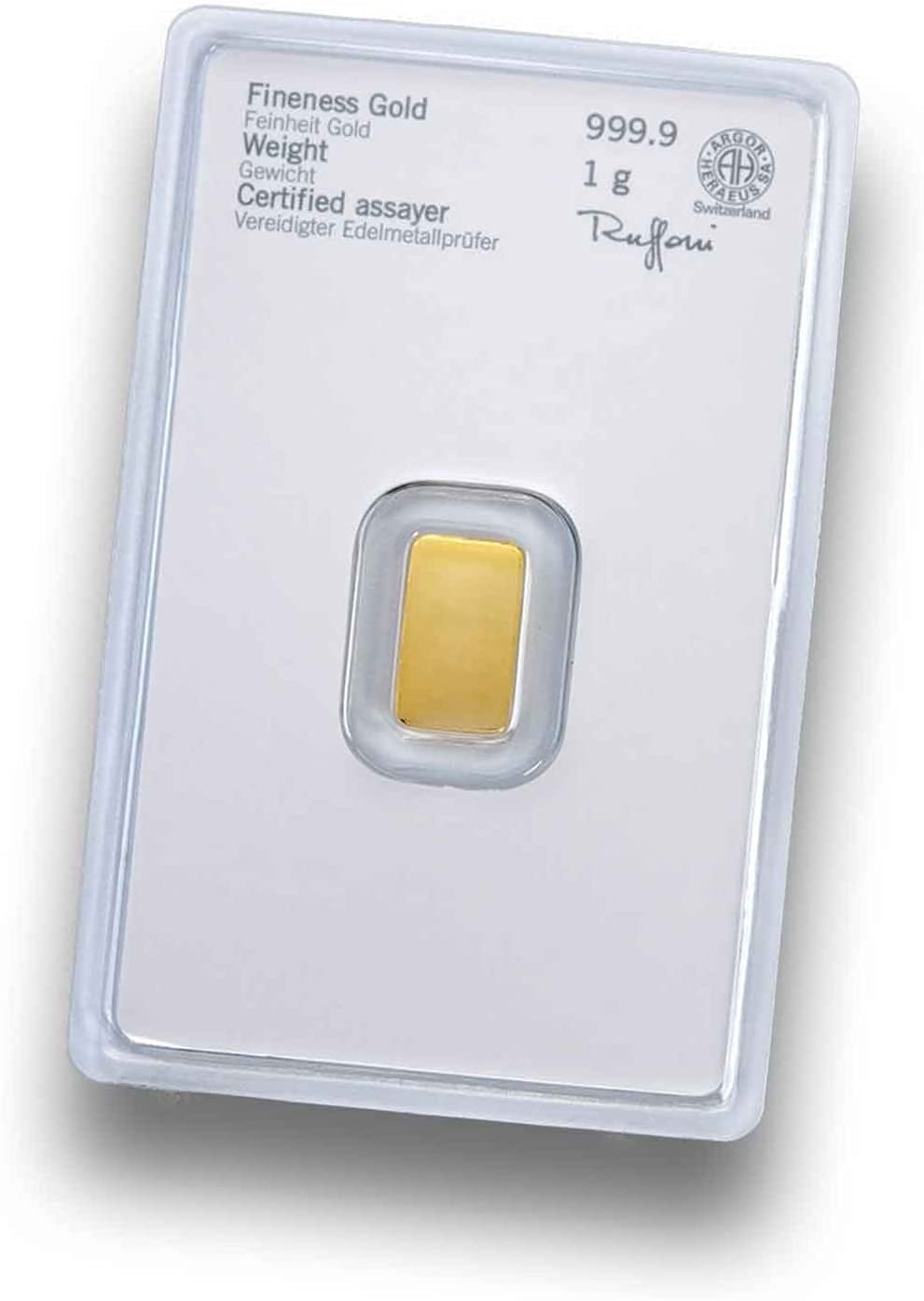 1 Gramm Goldbarren Heraeus + Echtheitszertifikat - LBMA - 1g Gold - Feingold 999.9/1000 - NEU