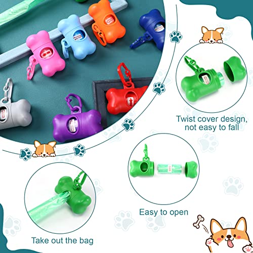 Zhehao 120 Pcs Bone Shaped Dog Poop Bag Dispensers with Disposal Bag Dog Waste Bag Holder Small Dog Bag Dispenser with Hook for Pet Puppy Walking Hiking Camping, 8 Colors Zhehao 120 Pcs Bone Shaped Dog Poop Bag Dispensers with Disposal Bag Dog Waste Bag Holder Small Dog Bag Dispenser with Hook for Pet Puppy Walking Hiking Camping, 8 Colors