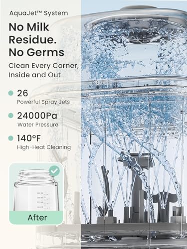 Image of Grownsy EaseClean Pro Bottle Washer | Visible Cleaning Windows | All-in-One Wash, Sterilize & Dry System | 360 High-Pressure Cleaning | for Bottles, Pump Parts & Baby Essentials