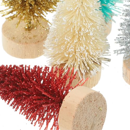 Árboles de Navidad de mesa artificiales Veemoon mini decoración navideña hogar 60 piezas 6