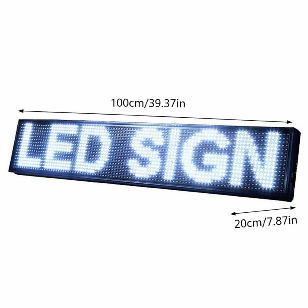 INSEGNA LUMINOSA TABELLA WIFI SCORREVOLE LED PROGRAMMABILE 100x20CM LUCE BIANCA