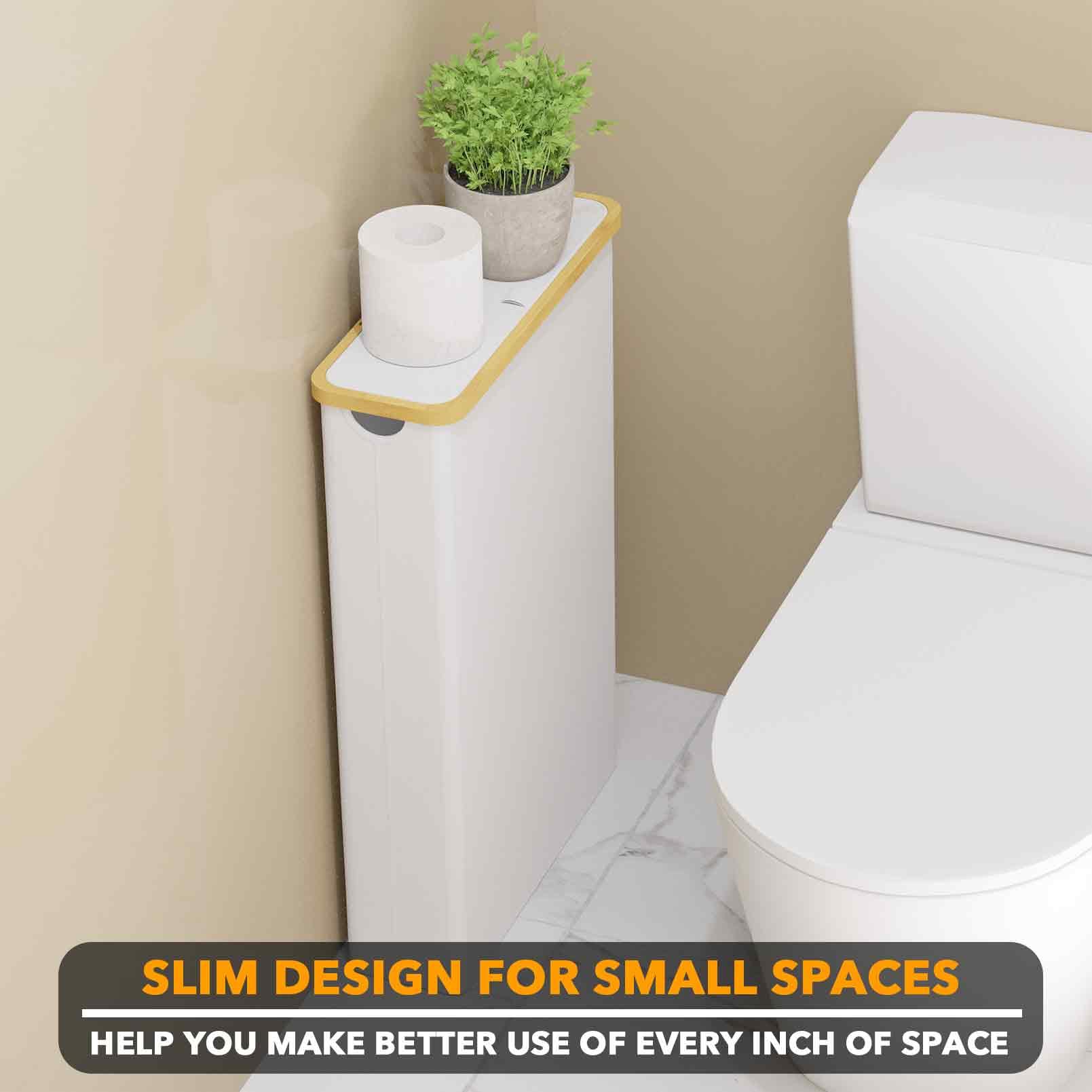 SpaceAid Almacenamiento de Papel higiénico Extra Grande con Tapa, Capacidad para hasta 24 Rollos Regulares o 18 megarrollos, contenedor Delgado para Papel higiénico, Organizador de Accesorios de baño